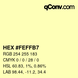 カラーコード: HEX #FEFFB7 | qconv.com