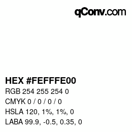 Color code: HEX #FEFFFE00 | qconv.com