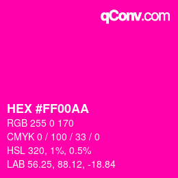 Color code: HEX #FF00AA | qconv.com