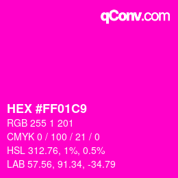 Color code: HEX #FF01C9 | qconv.com