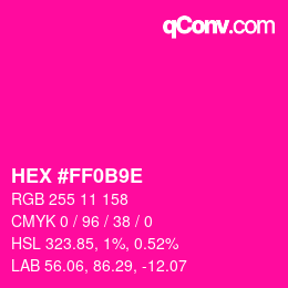 Código de color: HEX #FF0B9E | qconv.com