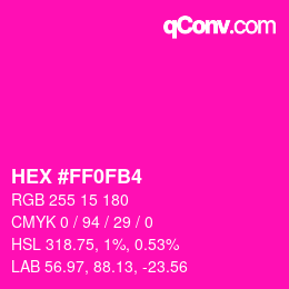 Color code: HEX #FF0FB4 | qconv.com
