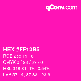 Color code: HEX #FF13B5 | qconv.com