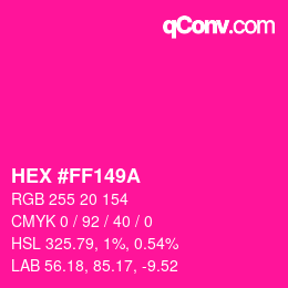 Color code: HEX #FF149A | qconv.com