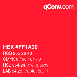 Color code: HEX #FF1A30 | qconv.com