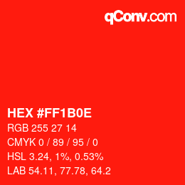 Color code: HEX #FF1B0E | qconv.com