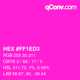 Color code: HEX #FF1ED3 | qconv.com