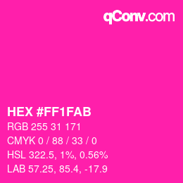 Color code: HEX #FF1FAB | qconv.com