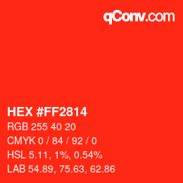 Color code: HEX #FF2814 | qconv.com