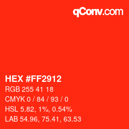 Color code: HEX #FF2912 | qconv.com