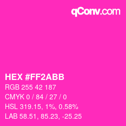 Color code: HEX #FF2ABB | qconv.com