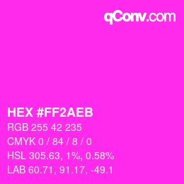 Color code: HEX #FF2AEB | qconv.com