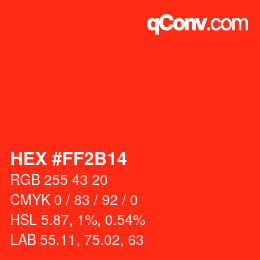 Color code: HEX #FF2B14 | qconv.com