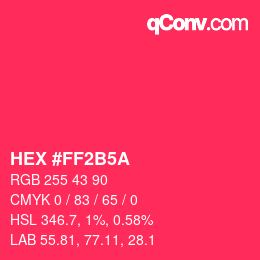 Color code: HEX #FF2B5A | qconv.com