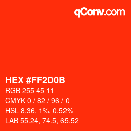 Color code: HEX #FF2D0B | qconv.com