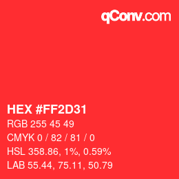 Color code: HEX #FF2D31 | qconv.com