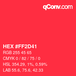 Color code: HEX #FF2D41 | qconv.com