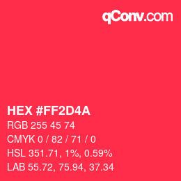 Color code: HEX #FF2D4A | qconv.com
