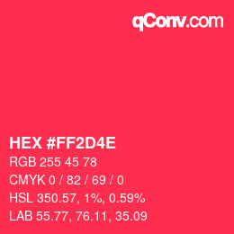 Color code: HEX #FF2D4E | qconv.com