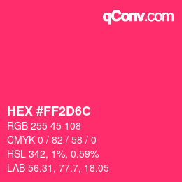 Color code: HEX #FF2D6C | qconv.com