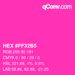 Color code: HEX #FF32B5 | qconv.com