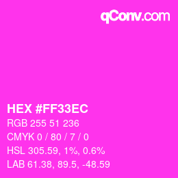 Color code: HEX #FF33EC | qconv.com