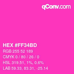 Código de color: HEX #FF34BD | qconv.com