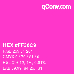 颜色代码: HEX #FF36C9 | qconv.com