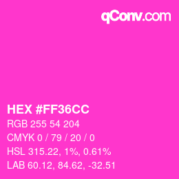 颜色代码: HEX #FF36CC | qconv.com