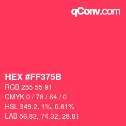 Color code: HEX #FF375B | qconv.com