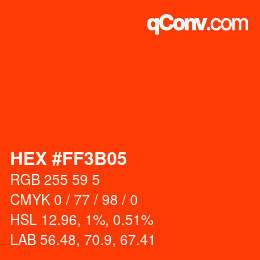 Color code: HEX #FF3B05 | qconv.com