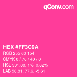 Color code: HEX #FF3C9A | qconv.com