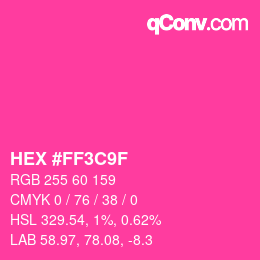 Color code: HEX #FF3C9F | qconv.com