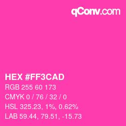 Color code: HEX #FF3CAD | qconv.com