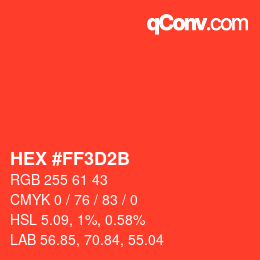 Color code: HEX #FF3D2B | qconv.com