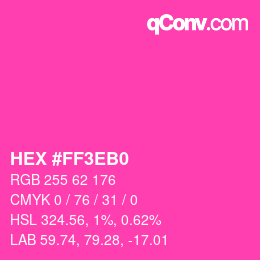 颜色代码: HEX #FF3EB0 | qconv.com