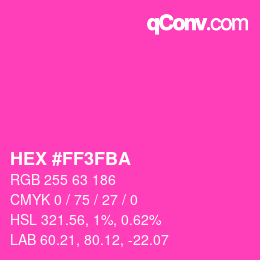 カラーコード: HEX #FF3FBA | qconv.com