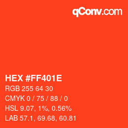 Color code: HEX #FF401E | qconv.com