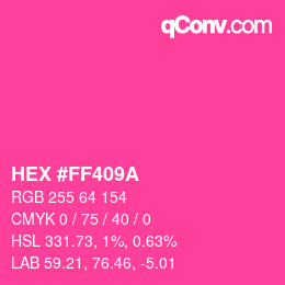 Color code: HEX #FF409A | qconv.com