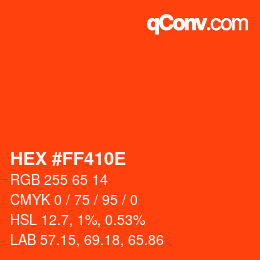 Color code: HEX #FF410E | qconv.com