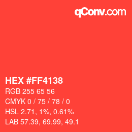 Color code: HEX #FF4138 | qconv.com