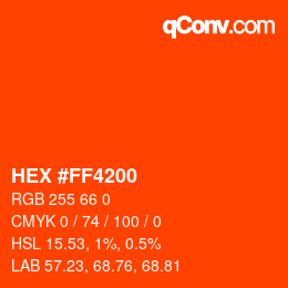 Color code: HEX #FF4200 | qconv.com