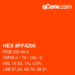 Color code: HEX #FF4200 | qconv.com