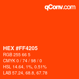 Color code: HEX #FF4205 | qconv.com