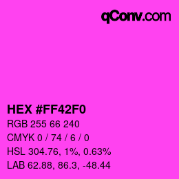 Color code: HEX #FF42F0 | qconv.com