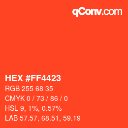 Farbcode: HEX #FF4423 | qconv.com