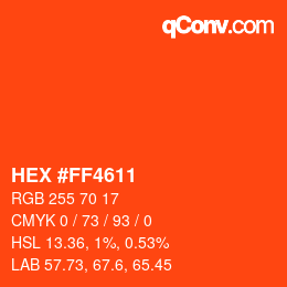 Color code: HEX #FF4611 | qconv.com