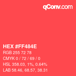 Color code: HEX #FF484E | qconv.com