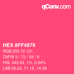 颜色代码: HEX #FF4879 | qconv.com