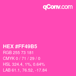 颜色代码: HEX #FF49B5 | qconv.com